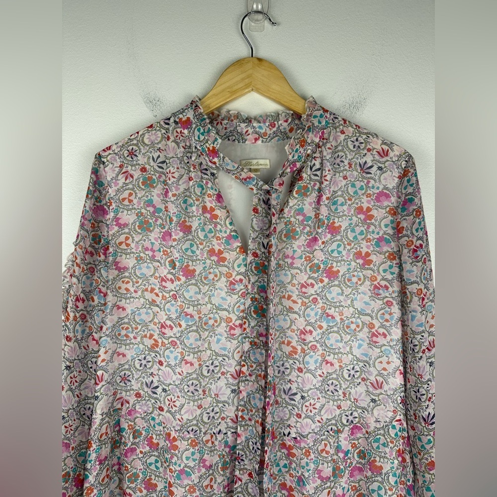 Shoshanna Avila Floral 100% Ruffle Silk Cocktail Mini Dress Size 10‎ - Picture 3 of 10
